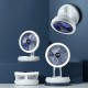 Настільний складний вентилятор Folding Fan 2in1 with Night Light White