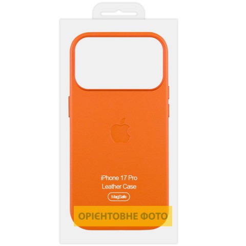 Чохол шкіряний Leather Case (AA) with MagSafe and Animation для Apple iPhone 17 Air (6.5") Orange