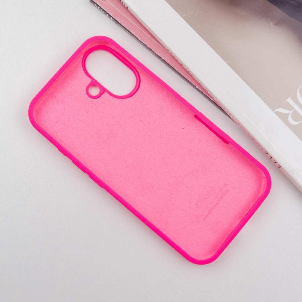Чохол Silicone Case Full Protective (AA) для Apple iPhone 16 Plus (6.7") Рожевий / Barbie pink