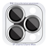 Захисне скло Metal Classic на камеру (у упак.) для Apple iPhone 15 Pro (6.1") / 15 Pro Max (6.7") Срібний / Silver