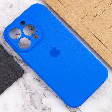 Чохол Silicone Case Full Camera Protective (AA) для Apple iPhone 14 Pro Max (6.7") Синій / Capri Blue