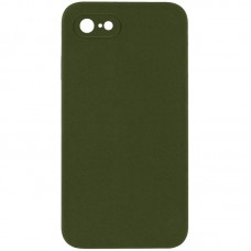 Silicone Case Square Full Camera Protective (AA) NOLOGO для Apple iPhone 7 / 8 / SE (2020) (4.7") Зелений / Dark Olive