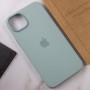 Чохол Silicone case (AAA) full with Magsafe для Apple iPhone 14 Plus (6.7") Бірюзовий / Succulent