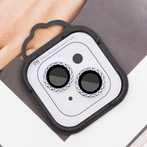 Захисне скло Metal Shine на камеру (у упак.) для Apple iPhone 15 (6.1") / 15 Plus (6.7") Блакитний / Light Blue