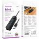 Перехідник Borofone DH6 Erudite 4in1 100 Mbps Ethernet (USB to USB2.0*3+RJ45) (1.2m) Black