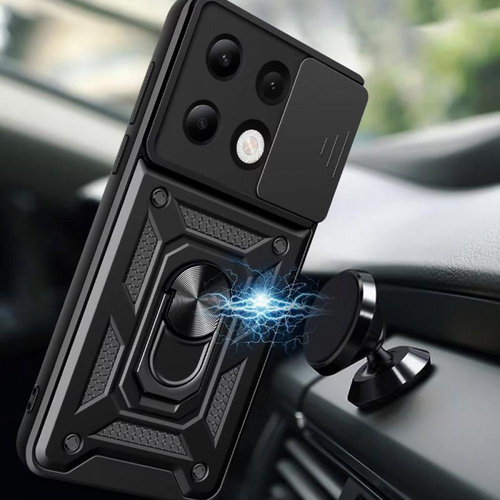 Чохол Ummi Camshield Serge Ring для Xiaomi Redmi Note 13 Pro 4G / 14s / Poco M6 Pro 4G Чорний
