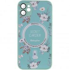 TPU+PC чохол Secret Garden with MagSafe для Apple iPhone 12 (6.1") Mint