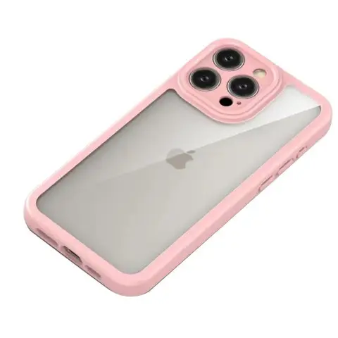 TPU чохол Transparent + Colour 1,5mm для Apple iPhone 12 Pro Max (6.7") Pink