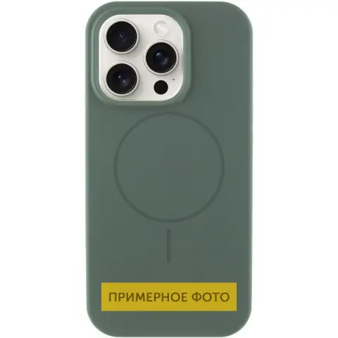 Чохол Silicone Case Full Protective (AA) NO LOGO with MagSafe для Apple iPhone 16 (6.1") Зелений / Pine green