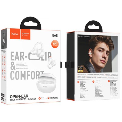 Бездротові TWS навушники Hoco EA8 Warm clip-on (App) White