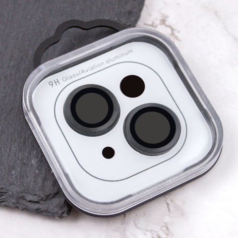 Захисне скло Metal Classic на камеру (у упак.) для Apple iPhone 14 (6.1") / 14 Plus (6.7") Чорний / Midnight