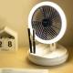 Настільний складной вентилятор Folding Fan 2in1 with Night Light White