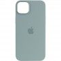 Чохол Silicone case (AAA) full with Magsafe для Apple iPhone 14 Plus (6.7") Бірюзовий / Succulent