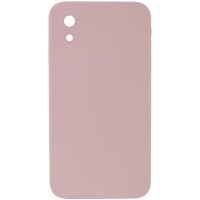 Чохол Silicone Case Square Full Camera Protective (AA) NOLOGO для Apple iPhone XR (6.1") Рожевий / Pink Sand