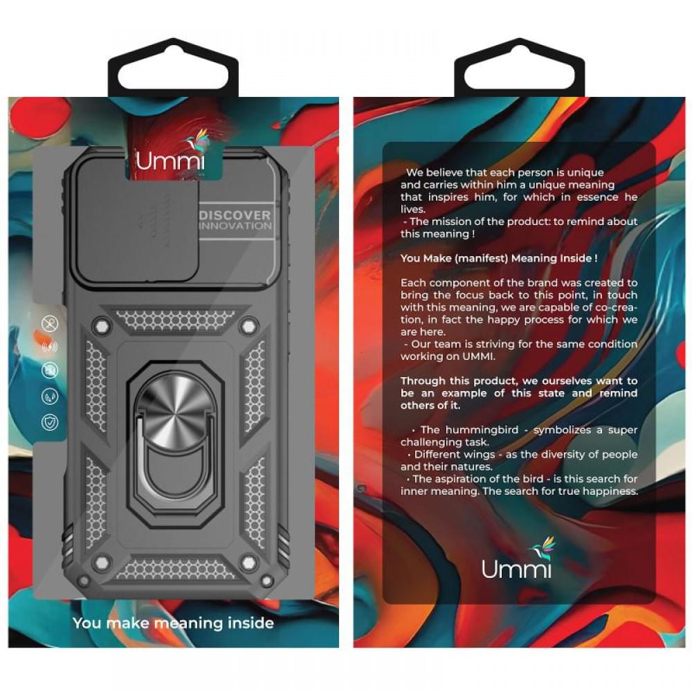 Чохол Ummi Camshield Serge Ring для Apple iPhone 16 Pro (6.3") Чорний