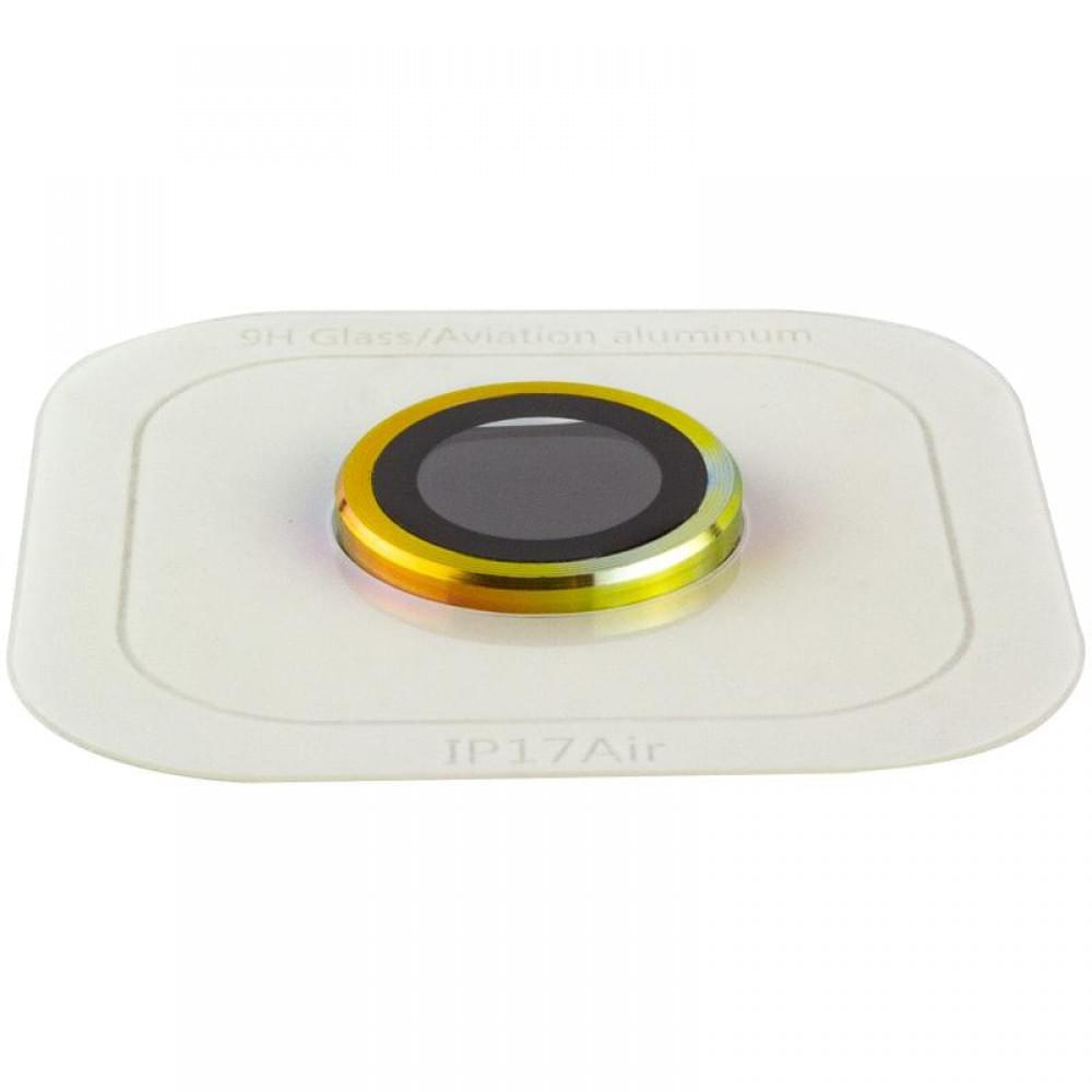 Захисне скло Metal Classic на камеру (у упак.) для Apple iPhone 17 Air (6.5") Бузковий / Rainbow