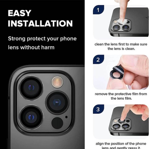 Захисне скло Metal Classic на камеру (у упак.) для Apple iPhone 16 Pro (6.3") / 16 Pro Max (6.9") Чорний / Black