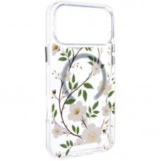 TPU+PC чохол Clear Garden with MagSafe для Apple iPhone 17 Pro (6.3") White Gardenia