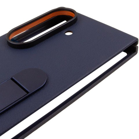 Шкіряний чохол Leather Case (AAA) with stand для Samsung Galaxy Z Fold7 Navy