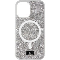 TPU чохол Bling World Rock Diamond with MagSafe для Apple iPhone 14 (6.1") Silver