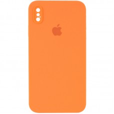 Чохол Silicone Case Square Full Camera Protective (AA) для Apple iPhone XS Max (6.5") Помаранчевий / Papaya