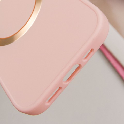 TPU чохол Bonbon Metal Style with MagSafe для Apple iPhone 16 Plus (6.7") Рожевий / Light Pink
