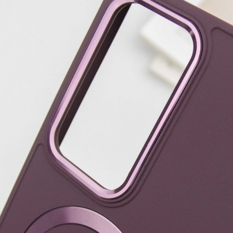 TPU чохол Bonbon Metal Style with MagSafe для Samsung Galaxy S24 Ultra Бордовий / Plum