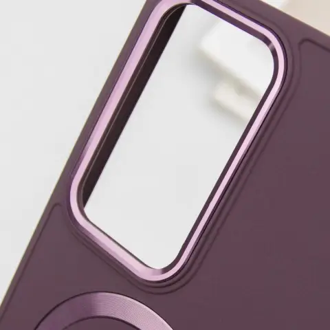 TPU чохол Bonbon Metal Style with MagSafe для Samsung Galaxy S24 Ultra Бордовий / Plum