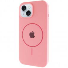 Чохол Silicone Case Full Protective (AA) with MagSafe для Apple iPhone 14 (6.1") Рожевий / Light pink