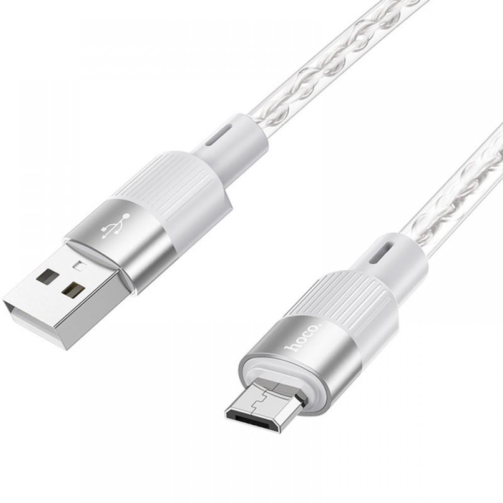 Дата кабель Hoco X99 Crystal Junction USB to MicroUSB (1m) Gray