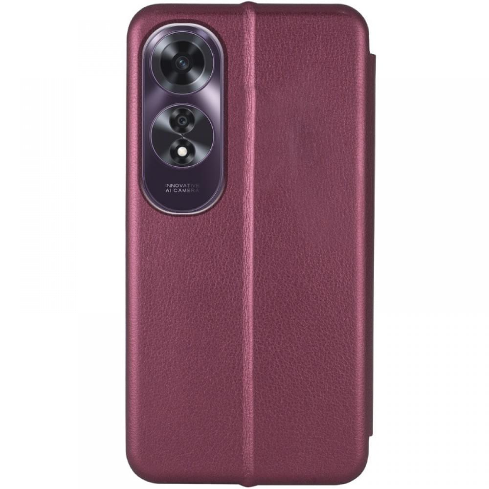 Шкіряний чохол-книжка Classy для Oppo A60 4G Бордовий