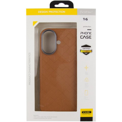 Шкіряний чохол Carved with MagSafe для Apple iPhone 16 (6.1") Orange