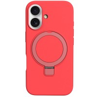 Чохол Silicone Case Full Protective NO LOGO with Ring для Apple iPhone 16 (6.1") Red