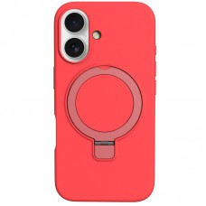 Чохол Silicone Case Full Protective NO LOGO with Ring для Apple iPhone 16 (6.1") Red
