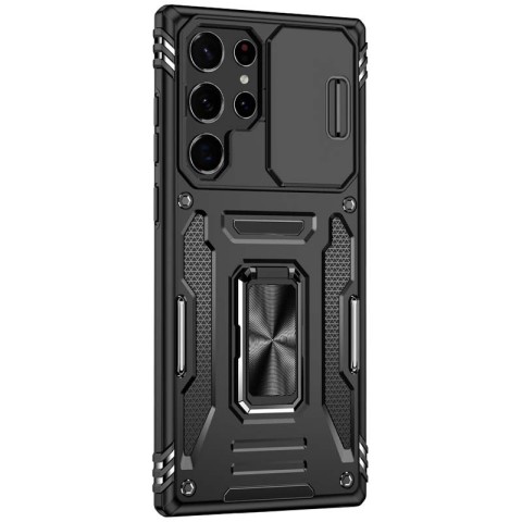 Ударостійкий чохол Camshield Army Ring для Samsung Galaxy S25 Ultra Чорний / Black