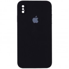 Чохол Silicone Case Square Full Camera Protective (AA) для Apple iPhone XS / X (5.8") Чорний / Black