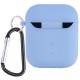 Силіконовий футляр з мікрофіброю для навушників Airpods 1/2 Блакитний / Lilac Blue