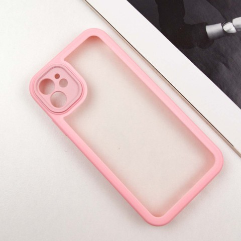 TPU чохол Transparent + Colour 1,5mm для Apple iPhone 11 (6.1") Pink