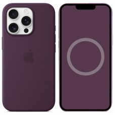 Чохол Silicone case (AAA) full with Magsafe and Animation для Apple iPhone 16 Pro Max (6.9") Plum