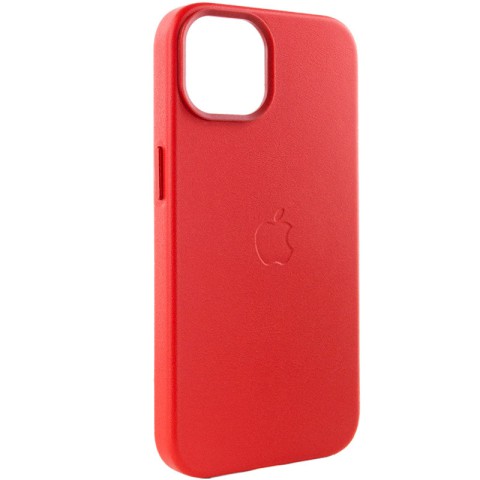 Шкіряний чохол Leather Case (AA Plus) with MagSafe для Apple iPhone 12 Pro Max (6.7") Crimson