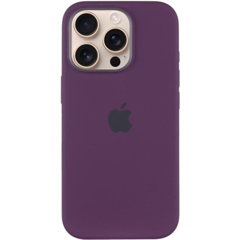 Чохол Silicone case (AAA) with Magsafe and Animation (button) для Apple iPhone 16 Pro (6.3") Plum