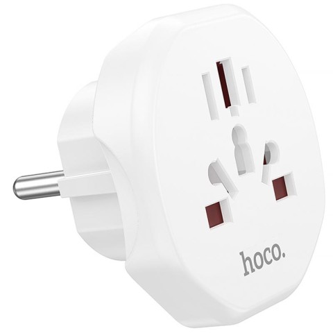 Сетевой універсальний перехідник Hoco AC6 3in1 (EU) White