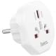 Сетевой універсальний перехідник Hoco AC6 3in1 (EU) White