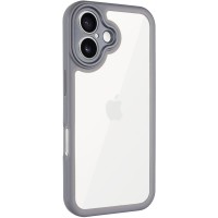TPU чохол Transparent + Colour 1,5mm для Apple iPhone 16 (6.1") Grey