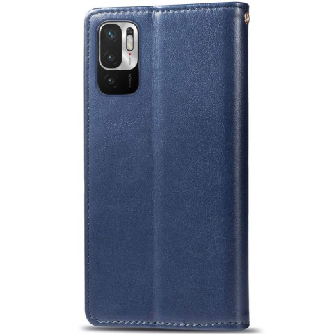 Шкіряний чохол-книжка GETMAN Gallant (PU) для Xiaomi Redmi Note 10 5G / Poco M3 Pro Синій