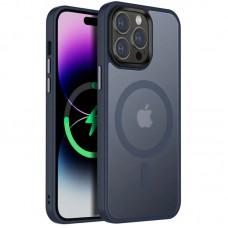 TPU+PC чохол Metal Buttons with MagSafe Colorful для Apple iPhone 12 Pro / 12 (6.1") Синій