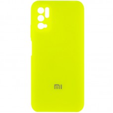 Чохол Silicone Cover Full Camera (AA) для Xiaomi Redmi Note 10 5G / Poco M3 Pro Салатовий / Neon green