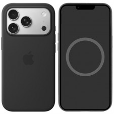 Чохол Silicone case (AAA) with Magsafe and Animation для Apple iPhone 17 Pro (6.3") Black