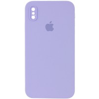 Чохол Silicone Case Square Full Camera Protective (AA) для Apple iPhone XS Max (6.5") Бузковий / Dasheen
