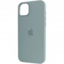 Чохол Silicone case (AAA) full with Magsafe для Apple iPhone 14 Plus (6.7") Бірюзовий / Succulent